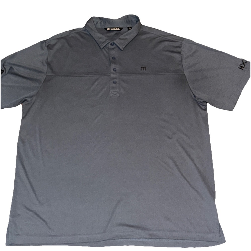 Travis Matthews Perfect Polo Slate Grey Logo Size XXL Golf Casual